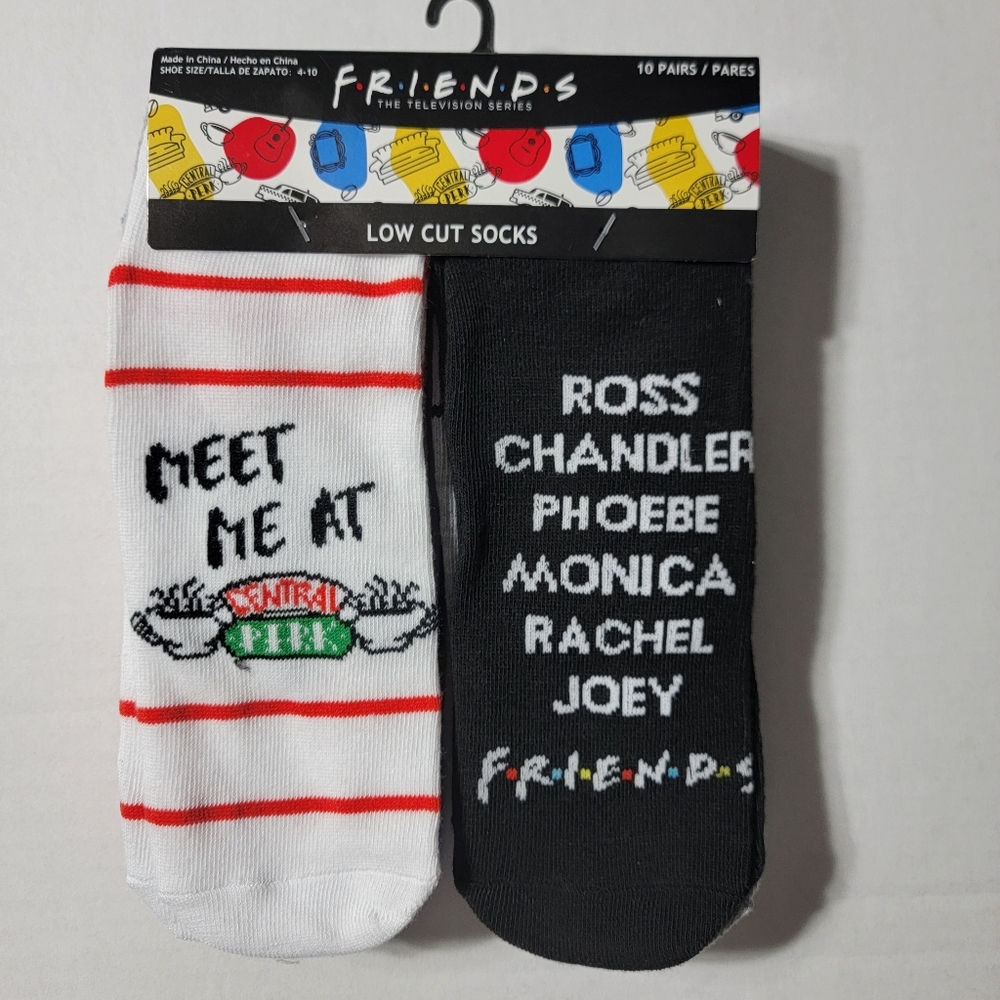 Friends TV Show 10 Pair Low Cut Socks Women's Shoe Size 4-10‎ NWT
